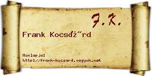 Frank Kocsárd névjegykártya